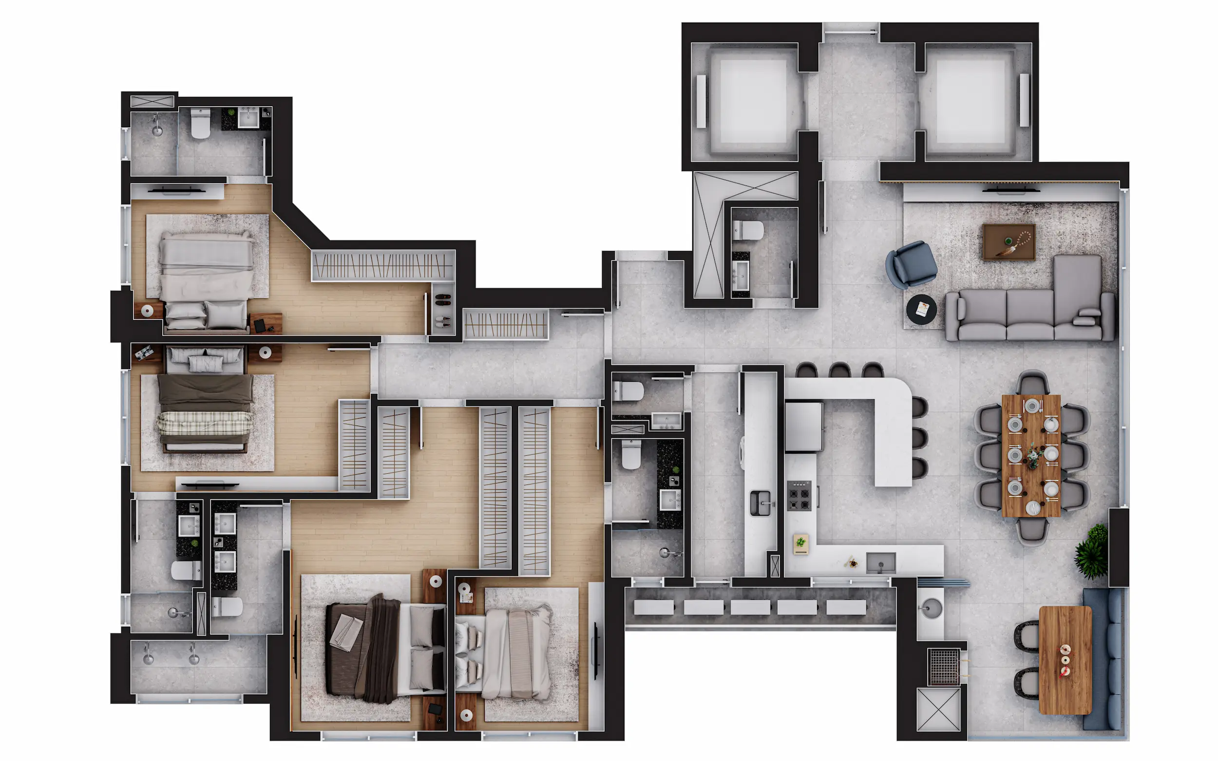 Apartamento 4 suítes