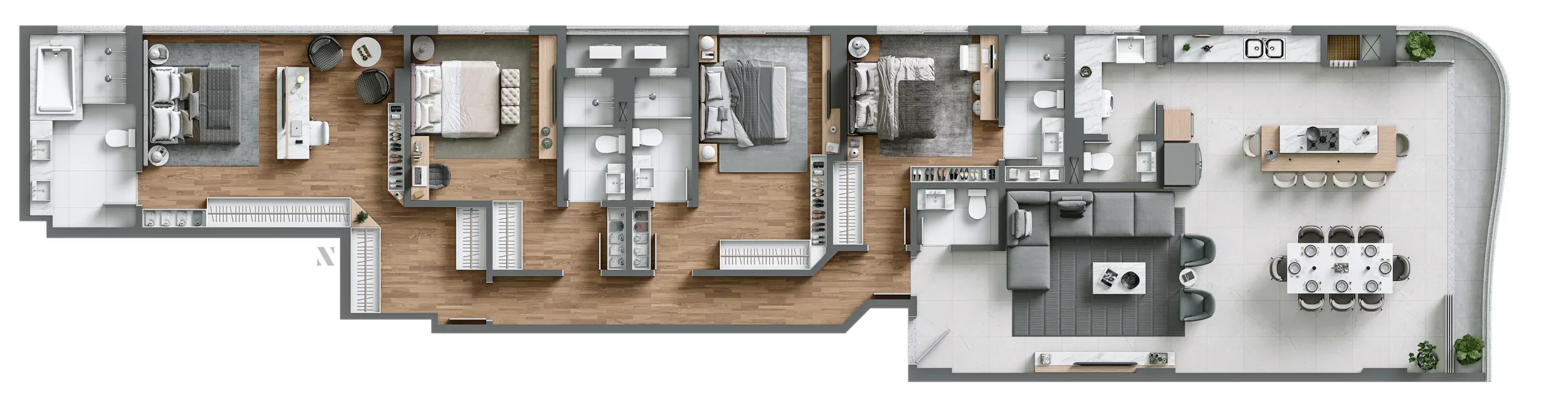 Apartamento 4 suítes