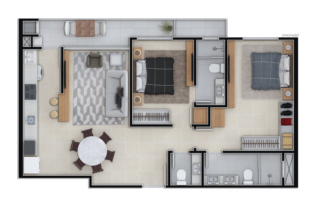 Apartamento 2 Suítes